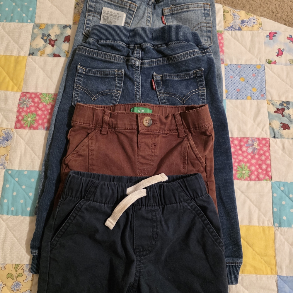 Kids Denim and Cotton Pants Set
